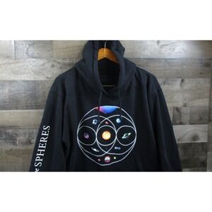 Coldplay Hoodie Mens 2XL Black Music of the Spheres Pullover Band Tour Graphic
